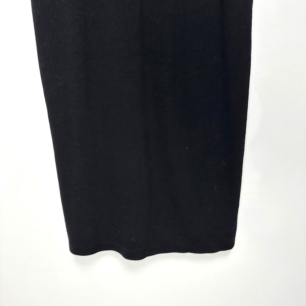 Marine Layer Lexi Daytime Midi Dress Black Ribbed M - Picture 8 of 12